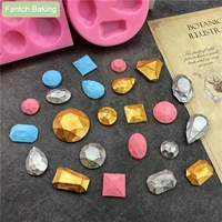 gem diamond crystal shape silicone fondant soap 3d cake mold cupcake jelly candy chocolate decoration baking tool moulds