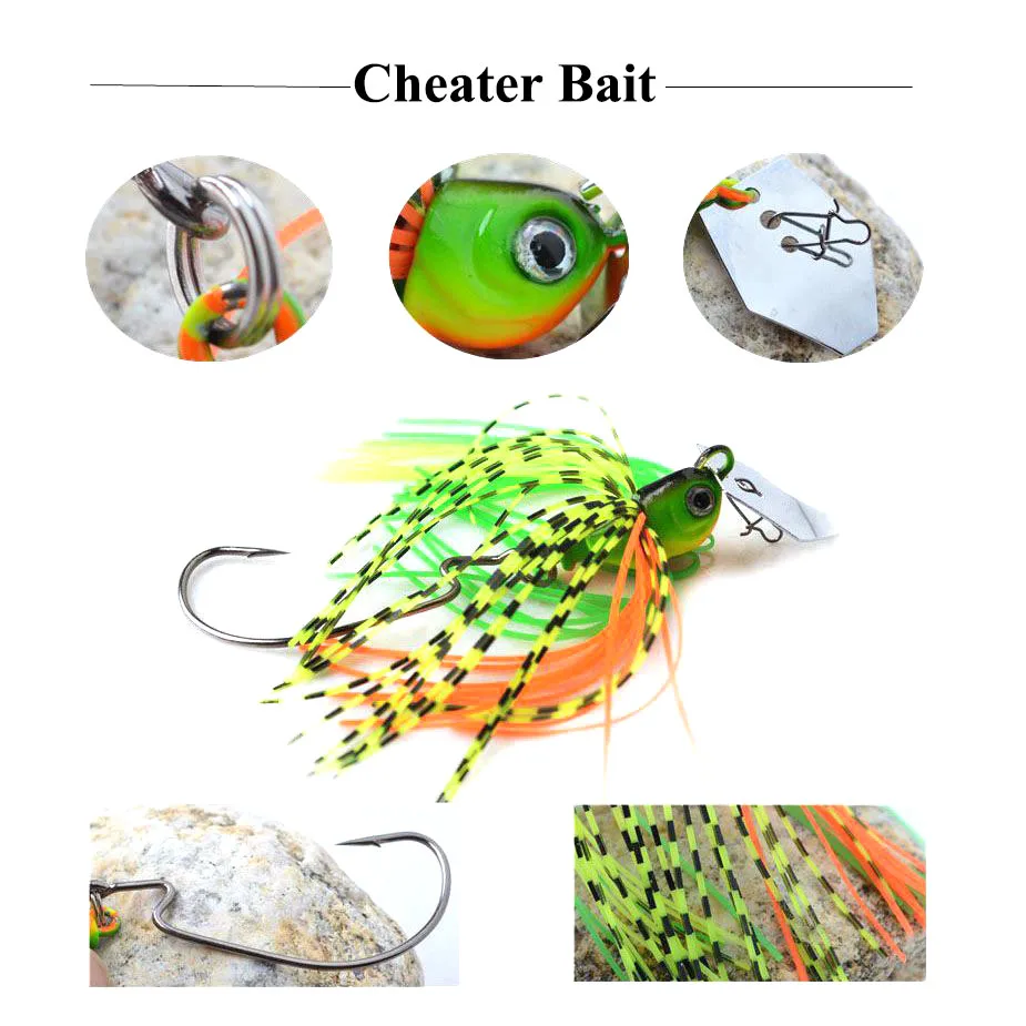 

TOMA 2pcs Metal Spoons Spinner Bait with Brand Buzz Bait Fishing Lure Lead head 10g 14g Fishing Bait Crank Hooks Fishing Lures