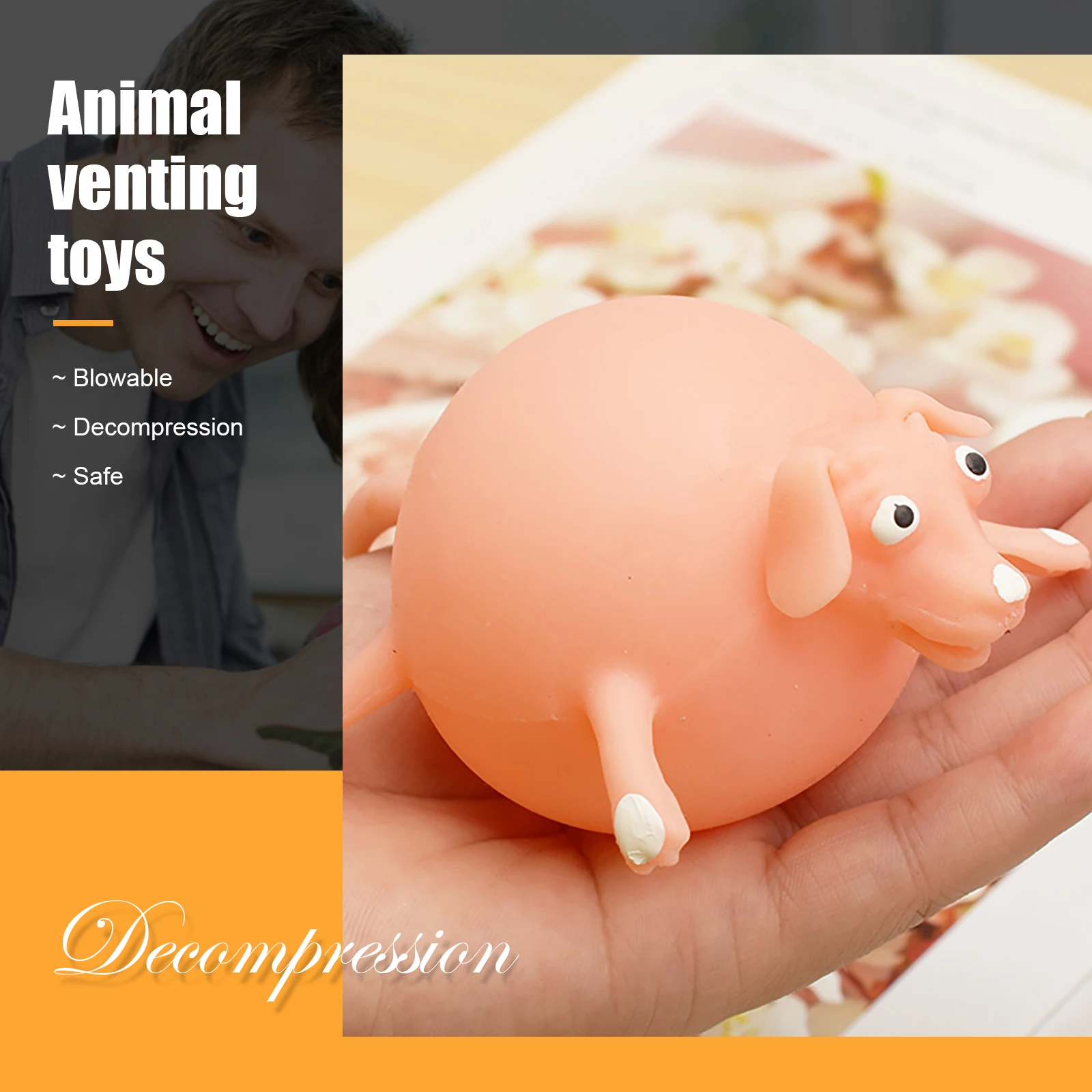 Juguete inflable divertido para ni&ntilde;os, juguete de animales antiestr&eacute;s, mordaza, 11 estilos, novedad-2