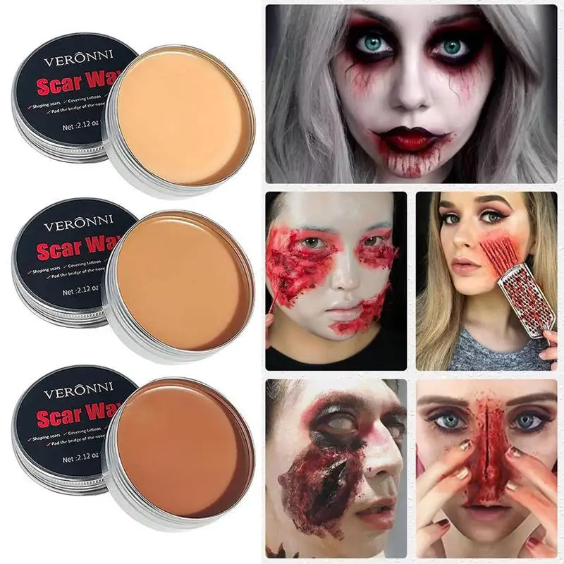 Воск для макияжа шрамы Хэллоуин Грим лица моделирование набор мыла бровей
