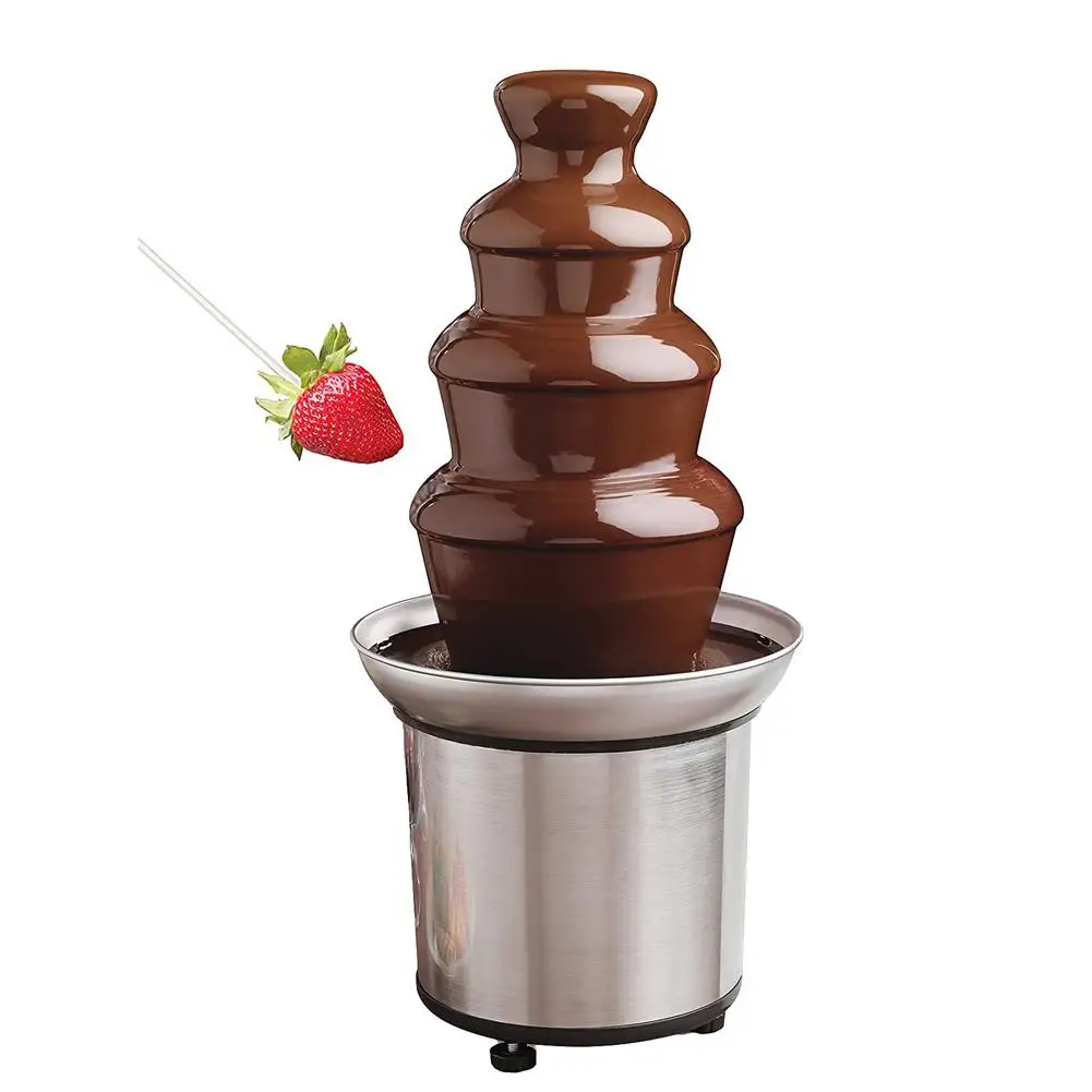 

Chocolate Fountain Melting Pot 2-pound Electric Fondue Machine 4-Tiers Stainless Steel Mini Hot Chocolate Pot For Cheese Butter