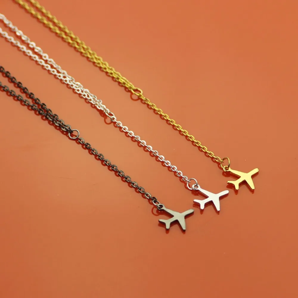 Золотой Цвет Черный Самолет Подвеска Ожерелье самолёт многослойное ожерелье из