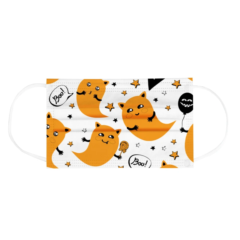 

1 Bags Child Adult Face Masks Disposable Face Mask Halloween Christmas Print 3ply Ear Hook Mouth Mask Infant Masks