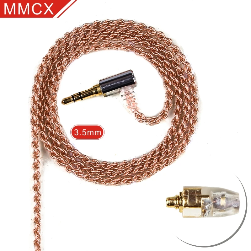 MMCX 3.5mm Rose gold FDBRO DIY 3,5 мм кабель для наушников 0,78 мм 2Pin провод для 1964 W4R UM3X ES3 ES5 кабель для наушников MMCX/2PIN/IE80/IM/A2DC Кабо - Цвет: MMCX 3.5mm Rose gold