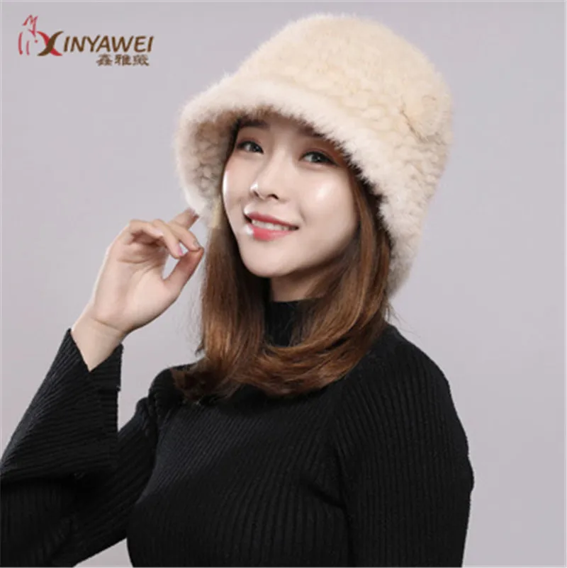 Осенне зимняя русская модная шапка унисекс из меха норки повязка на голову