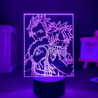 night light anime fairy tail natsu dragneel and erza scarlet hug led touch sensor nightlight for child room decor table 3d lamp