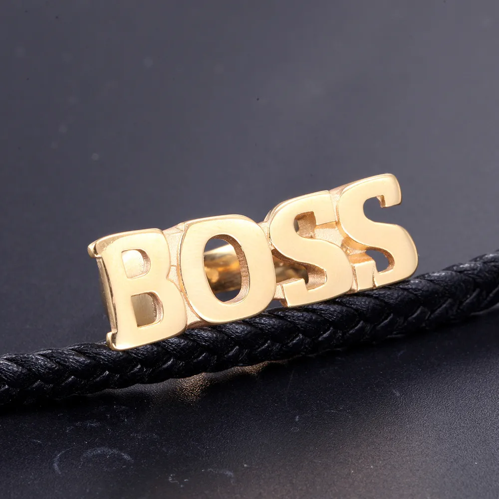 

Popular Hip-hop Style Hollow Letter BOSS Men Personality Trend Ring Прикольные Штучки Gothic Accessories