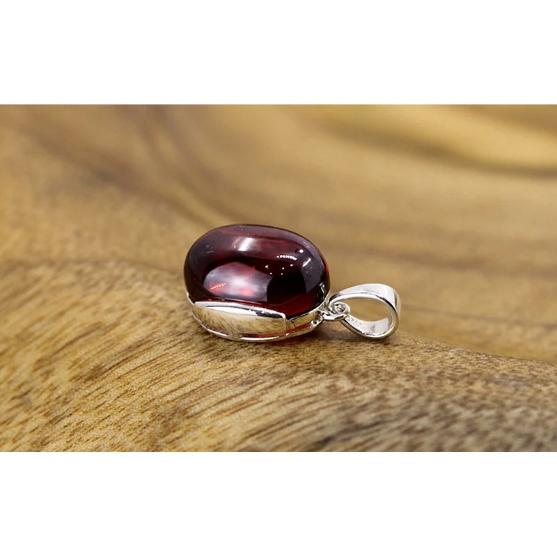 Женский кулон из серебра 925 пробы с красным гранатом|Подвески| |