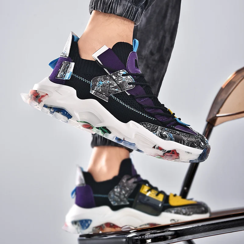 

Кроссовки Hightop мужские сетчатые, Повседневная модная обувь для бега, спортивные дышащие, на платформе, 2020