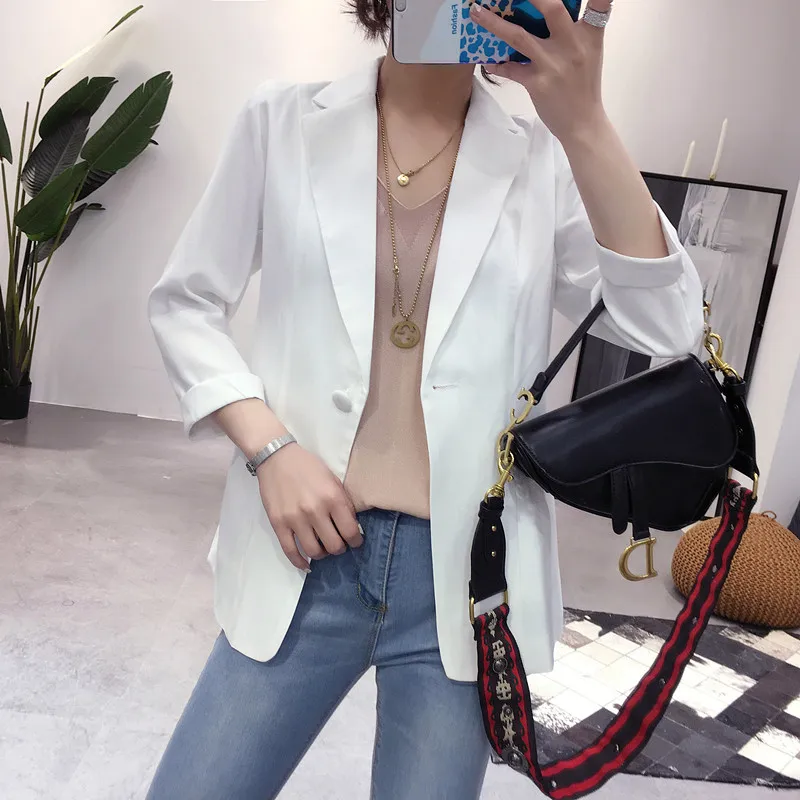 Новый весенне-осенний хлопковый и льняной маленький костюм корейский Модный