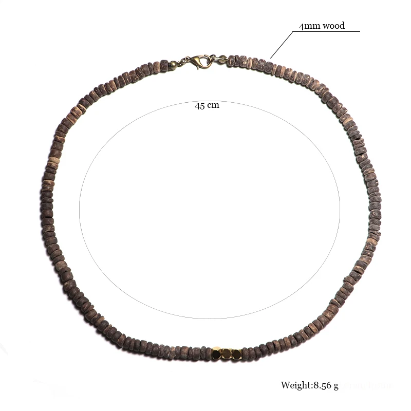 Ожерелье мужское из 100% натурального дерева 18 дюймов | Украшения и аксессуары