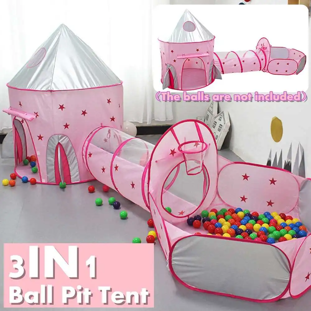 

3 In1 детская палатка малыш ползает туннельная игровая Палатка Домик бассейн с шариками палатка для игрушечный шар для детей бассейн с шарика...