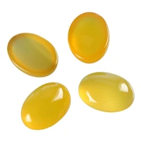 wholesale 10pcslot 22x30mm oval yellow agates carnelian stone bead jewelry cabochon cab ring face pendant beads