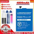 LOSONCOER 4800 мАч K1 новейшее производство сменные батареи для телефона KOOLNEE K1  K1 Trio K1Trio аккумулятор + быстрая доставка