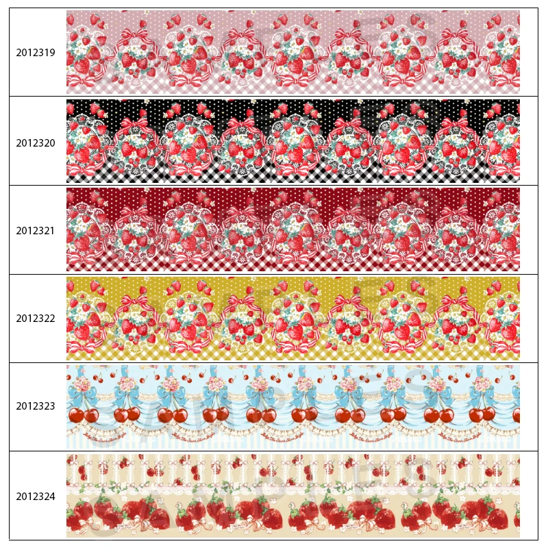 

Strawberry Pattern Bling Background 50 Yards Printed Grosgrain/satin Ribbon Hair Accessories