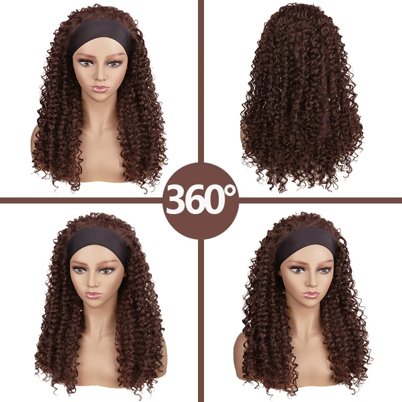 LINGHANG длинные кудрявые головные парики для афро черных женщин 18 дюймов