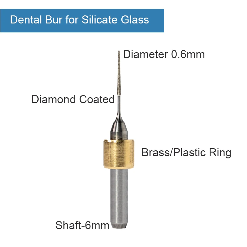 DC dental bur milled implant abutement , titantium and Cr Co 6mm shaft-CAD CAM MILLING INSTRUMENT TEETH MATERIAL