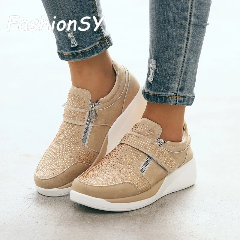 Женская обувь на платформе с подошвой из вулканизированной резины Высота со