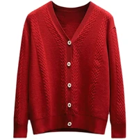 solid v neck sweater women vintage loose soft knitted cardigans long sleeve autumn coats 2021 female winter plus size tops