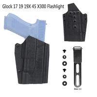 tactical kydex gun holster for glock 171919x45x300 flashlight right hand pistoal holster case with k sheath waist clip