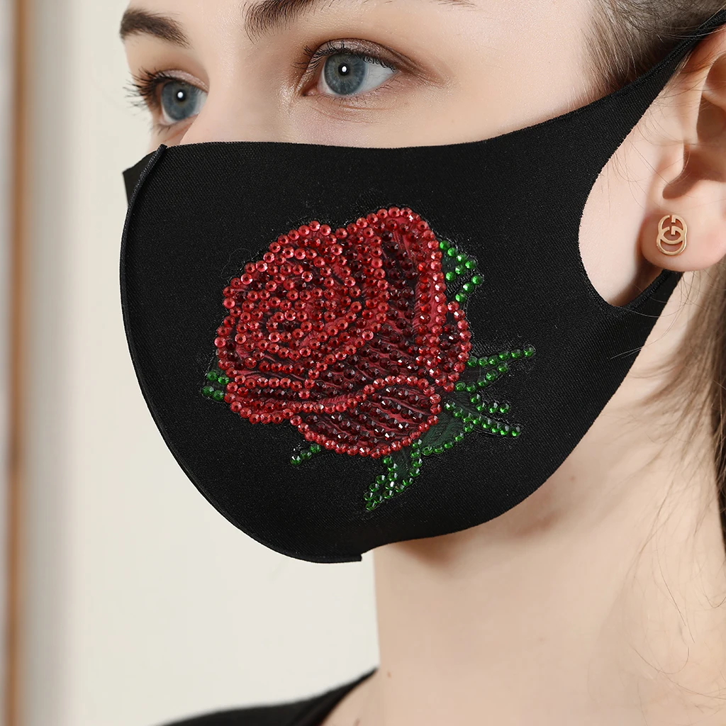 

5D Diamond Mask DIY Drill Animal Diamond Decor Mask Painting Kit Reusable Dustproof Mask Outdoor Face Protect Masque Keep Warm
