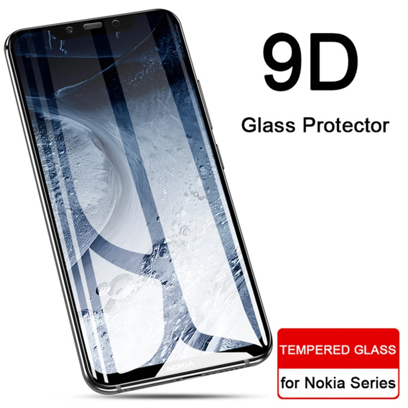 Закаленное стекло 9D для Nokia 6 1 защитный чехол экрана 5 Plus 2 3 7 8 X5 X6 защитная