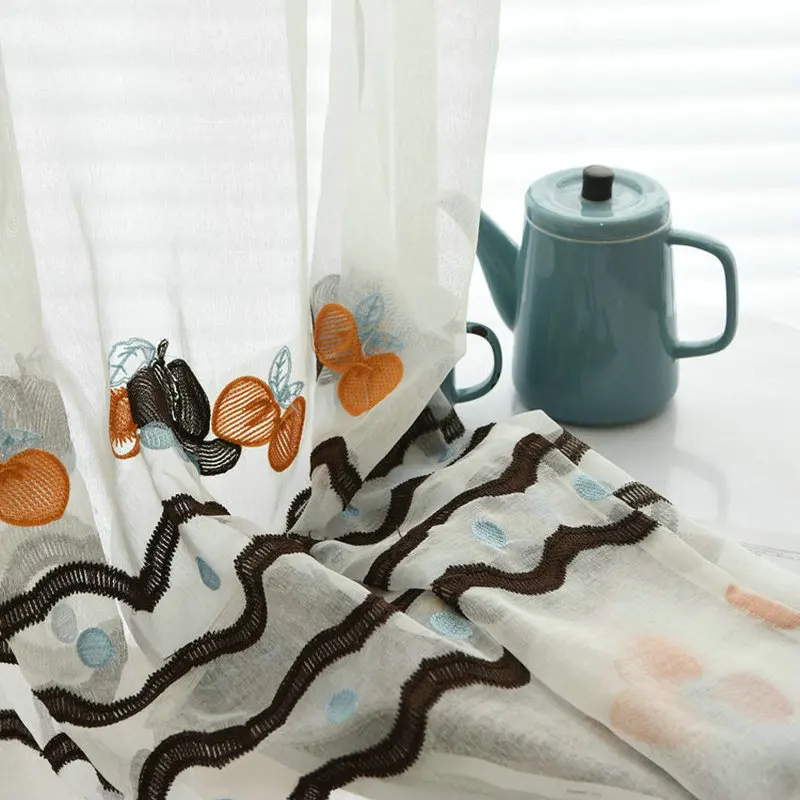 Вышитые вишневые волнистые современные занавески драпированные панели отвесные