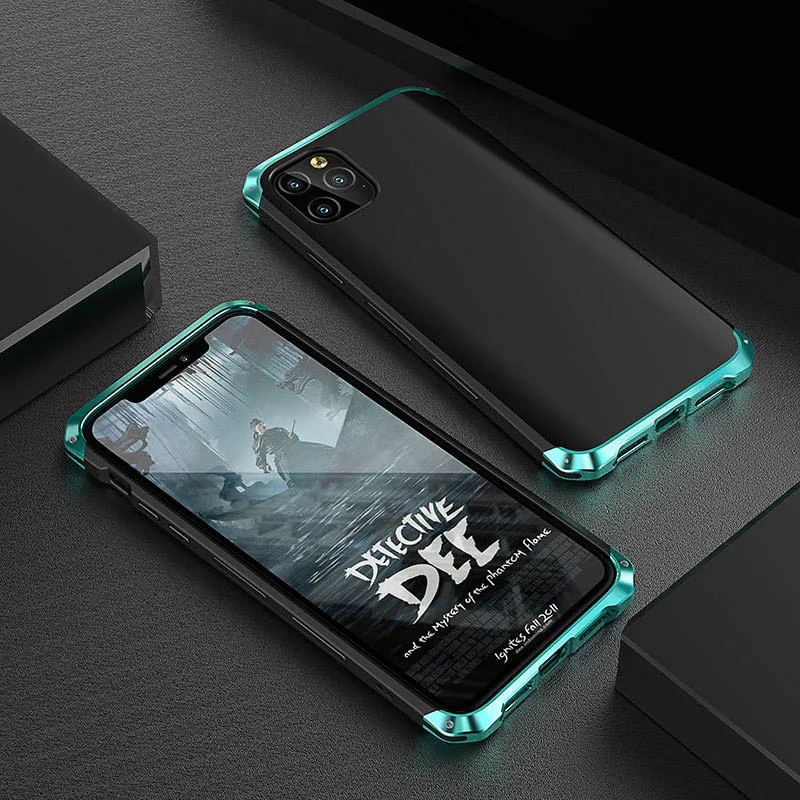 Винтажный металлический чехол для телефона для iPhone X Xs чехол для Max XR противоударный металлический бампер твердый пластиковый чехол на заднюю панель для iPhone 11 Pro Max