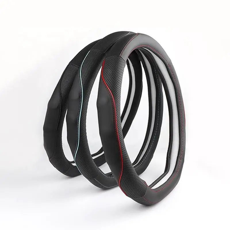 

Newest design universal 17 inch car accessories genuine leather steering wheel cover
