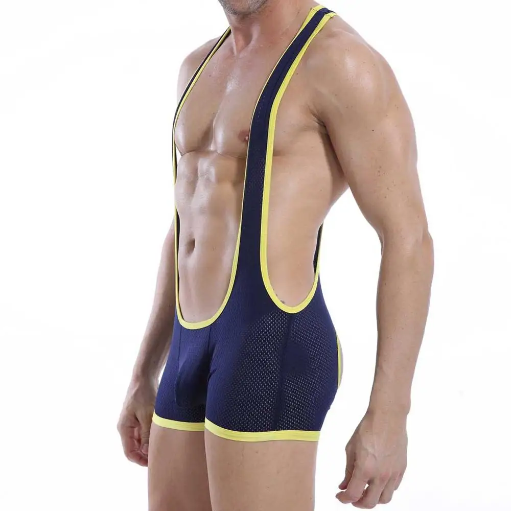 bodysuit sexy Men's teddies Mesh exposed hips Gini Lingerie Leotard Costumes Sexy Panties Beach Swimwear crotchless #3O11 |