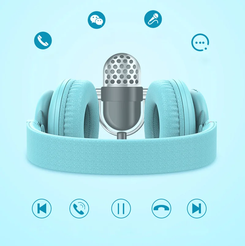 5,0 Bluetooth наушники милый розовый синий красный цвет Девочки Дети bluetooth-стереонаушники гарнитура с микрофоном для компьютера телефон