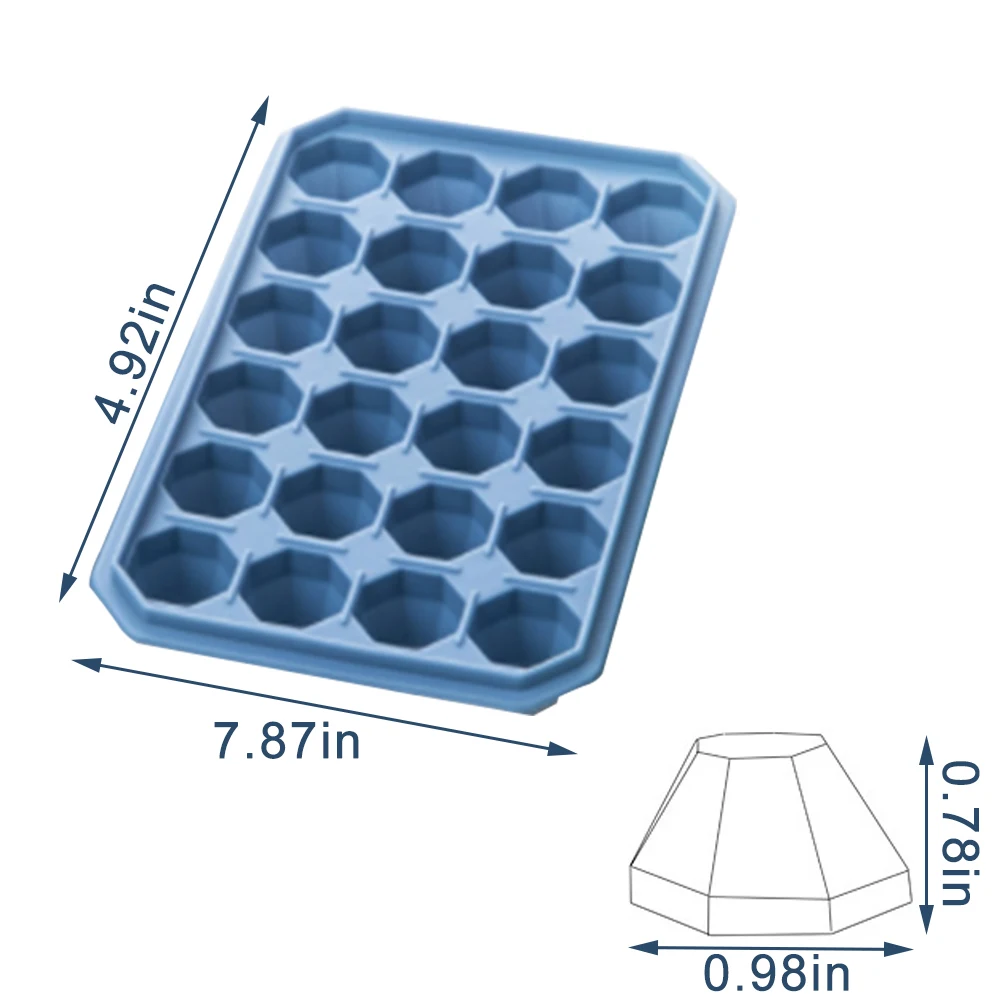 

24 Grid Silicone Ice Cube Tray Ice Cube Maker Mold Whiskey Cocktai Ice Mold With Lid Freezer Icec Ream Cold Drink Kitchen Tools