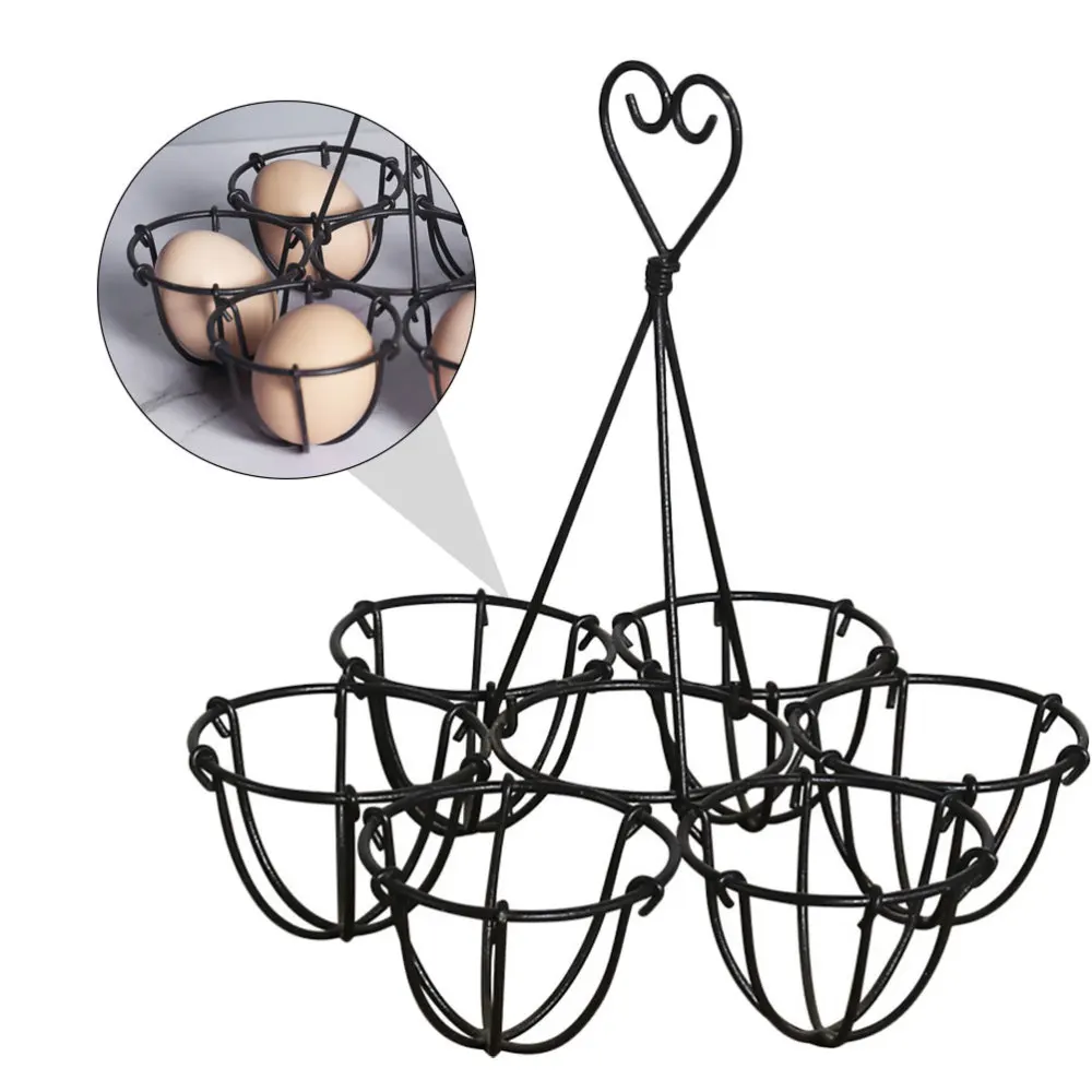 

1PC Creative Kitchen Egg Holder Six Hole Egg Storage Rack Home Egg Stand (Black)