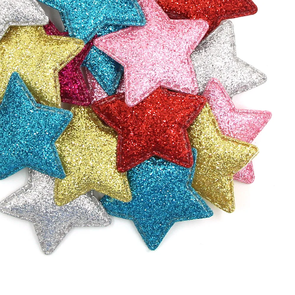 50 шт. блестящие нашивки со звездочками для одежды красочные аппликации женских