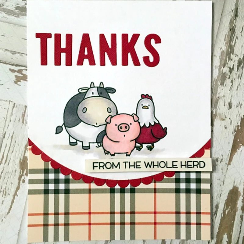 

Trojan Horse Pig Goat Cow Bunny Mixed Animals Cutting Dies With Clear Transparent Stamps Doctor Nurse Gnome DIY Scrapbooking #3