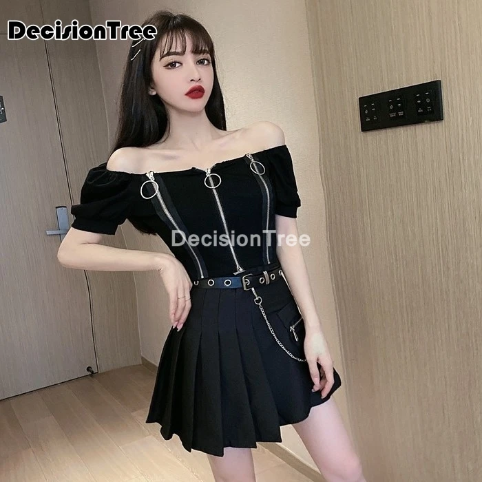2021 японская школьная форма с круглым вырезом сексуальные кольца черные топы