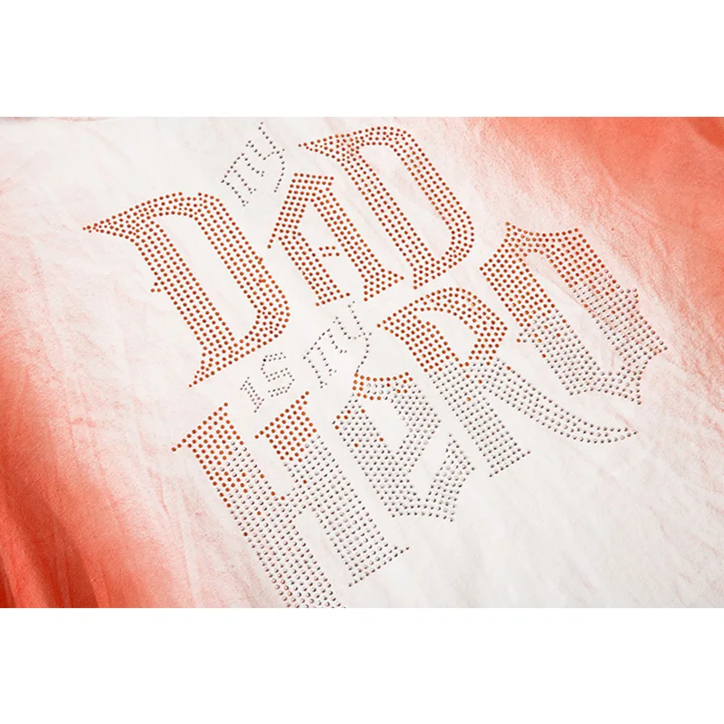 

JING ZHE Tie Dye Men T Shirt Diamonds Letter Print Oversized O-Neck Tops Hipster Hip Hop High Street Style Streetwear Men Summer