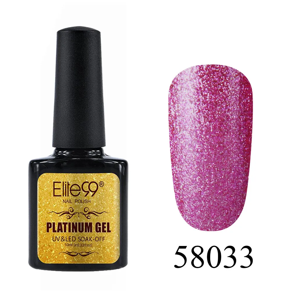 58033 Elite99 10 мл Блестящий УФ-гель для ногтей Platinum Soak Off Nail Art Маникюр гели для ногтей гибридные Лаки гель лак для ногтей набор - Цвет: 58033