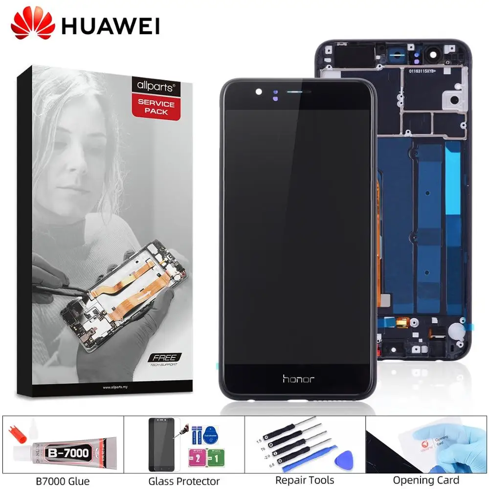 Дисплей для huawei Honor 8 Ремонт сенсорного ЖК-экрана с рамкой для Honor 8 ЖК-дисплей 5,2 ''frd-l09 FRD-L19