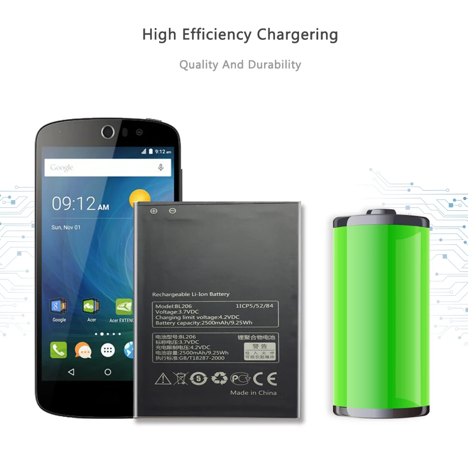 BL206 для Lenovo A600 A600E A630 A630E сменная батарея смартфона 2500 мАч A630E|Аккумуляторы