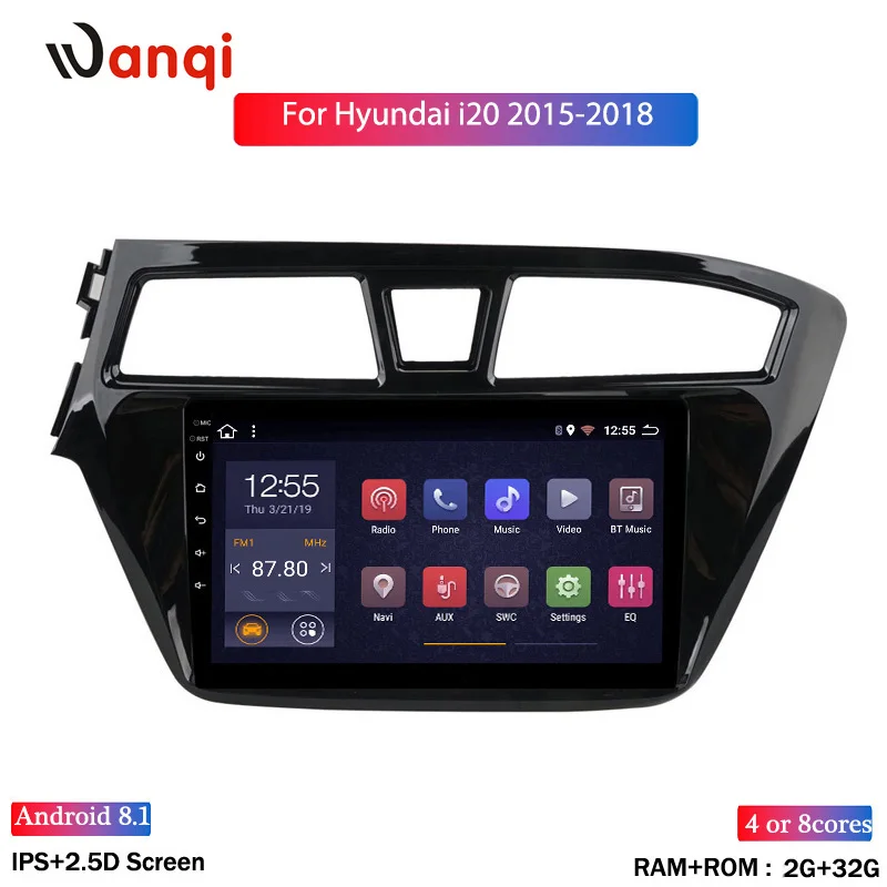 2G RAM 32G ROM Android 8.1Car Radio мультимедийный плеер для 2015- 2018 HYUNDAI I20 LHD9 дюймов сенсорный