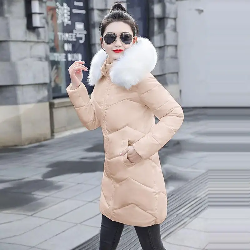

ZITY Big Fur Down Parkas Large Size Women 'S Jacket Winter Hooded Coat Female Long Outwear Winter Jacket For Women Warm