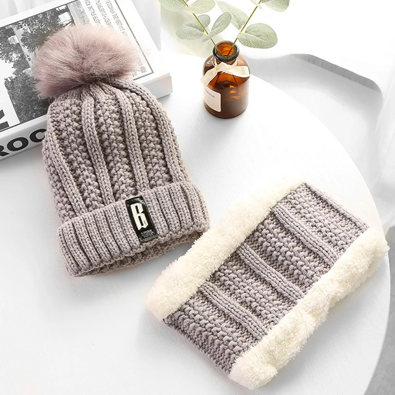 Женская вязаная шапка шарф s теплые зимние головные уборы для мужчин и женщин