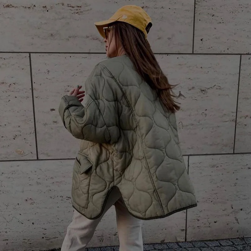 Зимняя куртка, пальто, женская винтажная одежда в стиле пэчворк, хлопковая стеганая куртка, свободная прямая Повседневная куртка с карманам... от AliExpress RU&CIS NEW