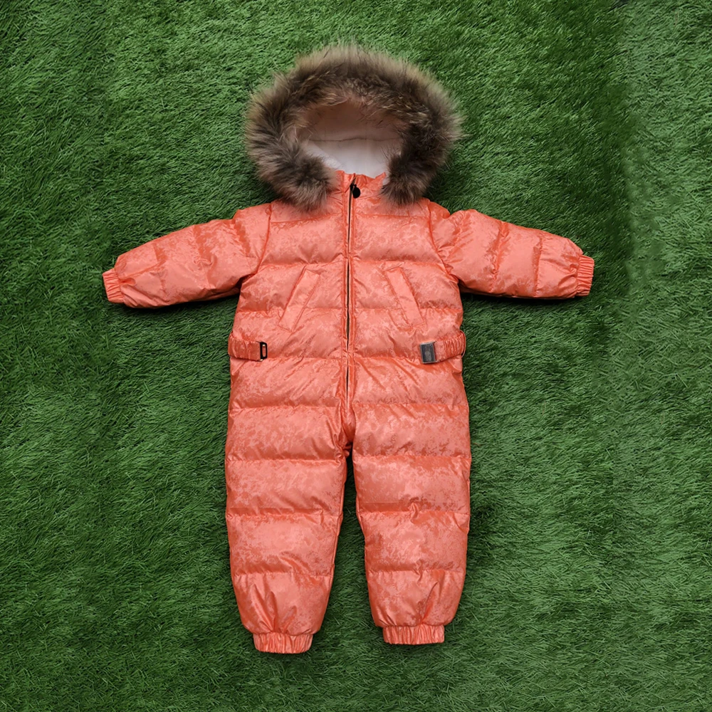 2019 г. Детская одежда на утином пуху-35 градусов ветровка детский зимний комбинезон