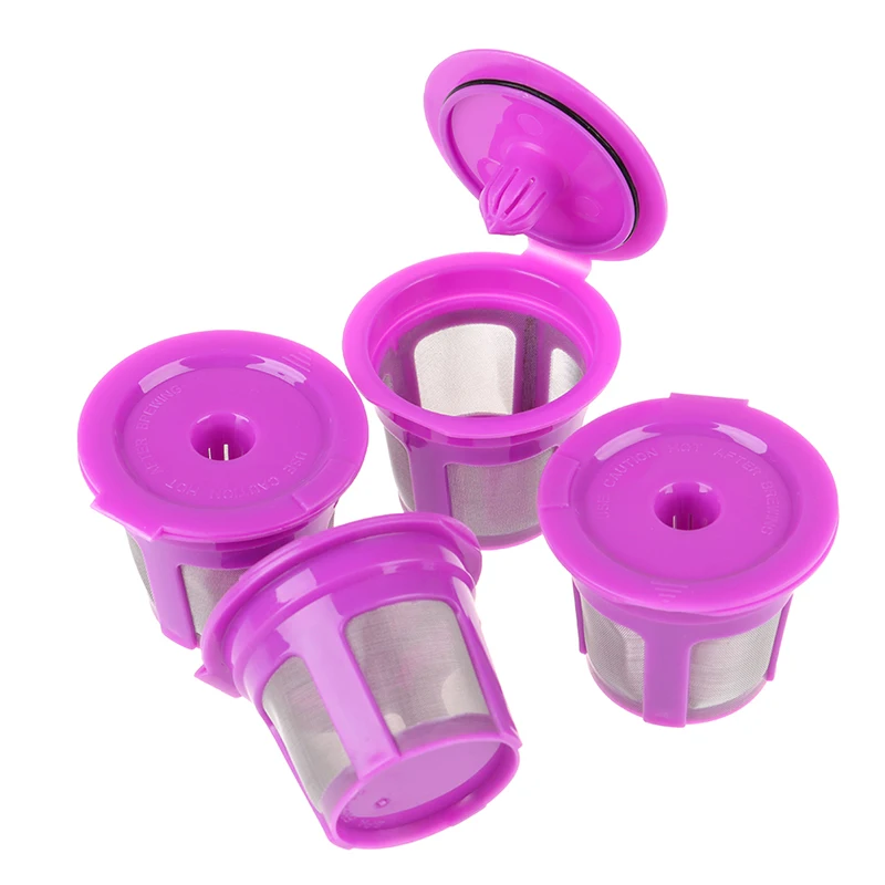 4PCS Coffee Capsules Cup For K Refillable Filters Stainless Steel Mesh Keurig 2.0 Machine Accessories |