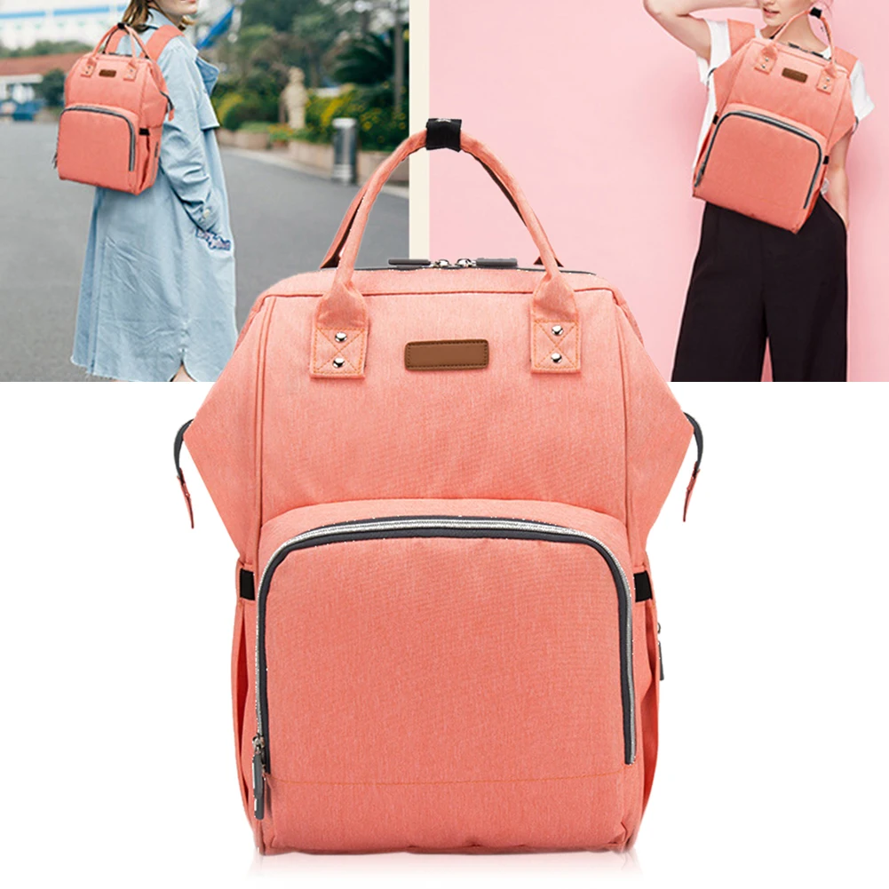 

Nursing Solid Large Capacity Baby Care Diaper Bag Nappy Lightweight Mummy Backpack Multi Pocket Fashion Waterproof Zipper
