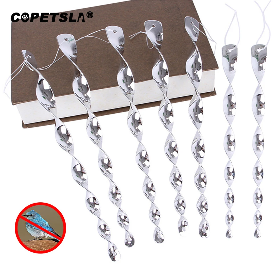 

Copetsla 8Pcs Bird Repeller Rotating Rod Reflective Rod Environmental Protection Agricultural Scare Bird Garden Ornaments Decor