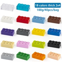 aquaryta creative brick 40pcs thick2x4 3001 diy basics enlighten building blocks compatible assembles particles toy for children