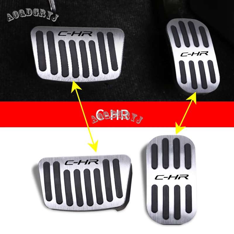 

2pcs for Toyota C-HR CHR 2018-2019 Aluminum Alloy Brake Foot Non Slip Accelerator Pedals Pad Cover Car Styling Accessorie